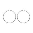 Boucles d'oreilles Argent 925 Rhodié Créole Ondulée Fil 1,5 mm Diam. 35 mm