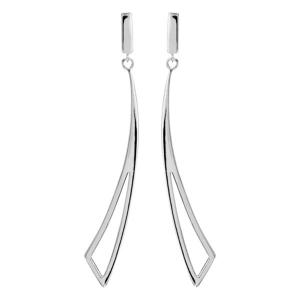 Boucles d'oreilles Argent 925 Forme Géométrique Virgule Evidée