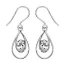 Boucles d'oreilles Argent 925 et Zirconium Sertis Forme Goutte