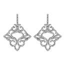 Boucles d'oreilles Argent 925 et Zirconium Sertis Fleur de Lys