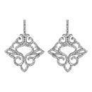 Boucles d'oreilles Argent 925 et Zirconium Sertis Fleur de Lys