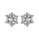 Boucles d'Oreilles Argent 925 Flocon de Neige Zirconium Blanc