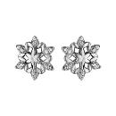 Boucles d'Oreilles Argent 925 Flocon de Neige Zirconium Blanc