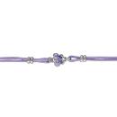 Bracelet Argent 925 Enfant Double Cordon Violet Motif Papillon