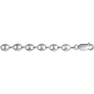 Bracelet Argent 925 Maille Grains de Café Creuse 7 mm