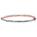 Bracelet Argent 925 et Dorure Rose Jonc Ovale Articulé