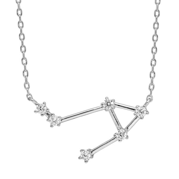 Collier Argent 925 Constellation Zodiaque Balance Zirconium Sertis