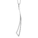 Collier Argent 925 + Pendentif Forme Géométrique Virgule Evidée