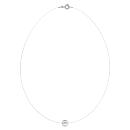 Collier Argent 925 Fil Nylon Perle d'imitation Blanche 8 mm 42 cm