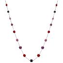 Collier Argent 925 Cubes en Verre Degrade Rouge, Violet, Grenat