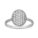 Bague Argent 925 et Zirconium Sertis Forme Ovale