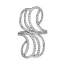 Bague Argent 925 Forme Feuilles Zirconium Sertis 