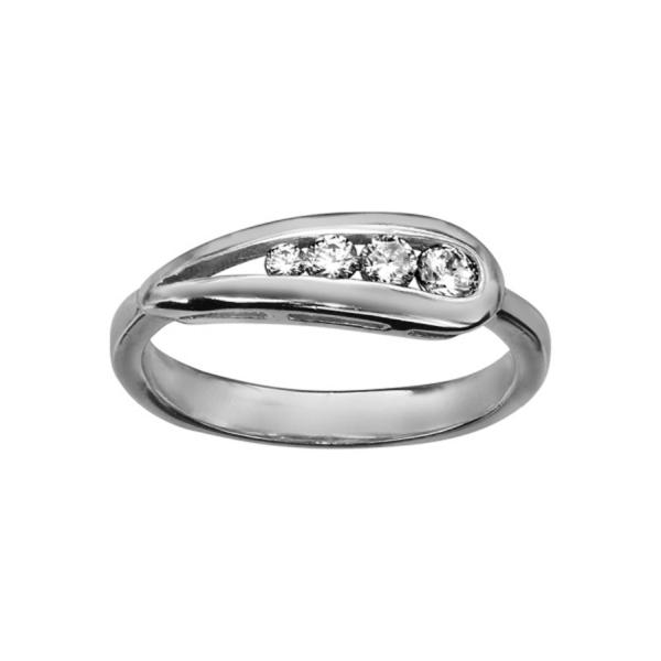 Bague Argent 925 4 Zirconium Sertis