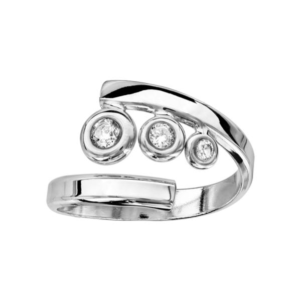 Bague Argent 925 3 Zirconium Sertis Clos