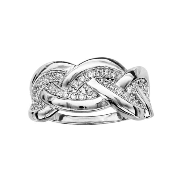 Bague Argent 925 Tressée Zirconium Sertis