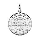 Pendentif Argent 925 Disque Gravure Astrologique 