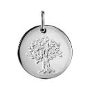 Pendentif Argent 925 Médaille Ronde 15 mm Arbre de Vie