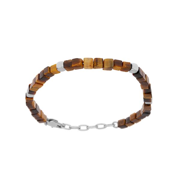 Bracelet Acier 316 L Cube Oeil de Tigre