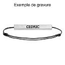 Bracelet Acier 316 L Satiné Tube Rectanglaire 4 cm x 4 mm Option Gravure