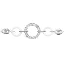 Bracelet Acier 316 L Rond Zirconium Grains de Café + Cercle Céramique Blanche