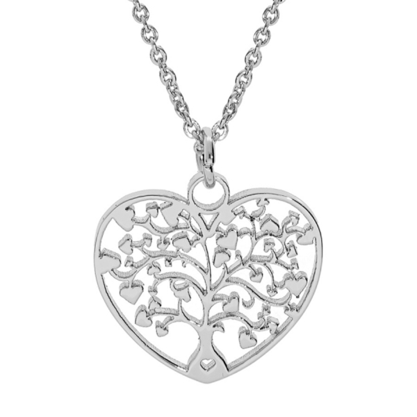 Collier Acier 316 L Pendentif Cœur Arbre de Vie