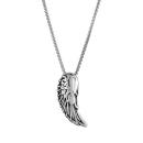 Collier Acier 316 L Pendentif Aile d'Ange Patiné Vieilli