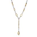 Collier Acier 316 L Bicolore Jaune Ovales Forme Y