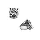 Bague Chevalière Acier 316 L Patiné Tête de Loup