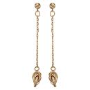 Boucles d'oreilles Plaqué Or Chainette Noeud Antillais