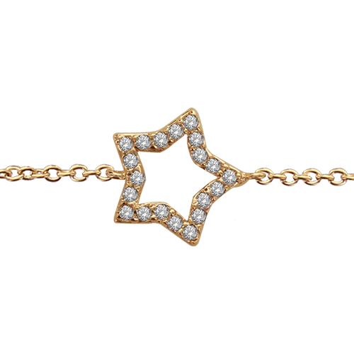 Bracelet Plaqué Or et Zirconium Etoile