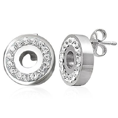 Boucles d'oreilles Acier 316 L Pavées de Zirconium