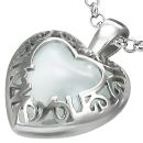 Pendentif Acier 316 L et Oeil de Chat Coeur