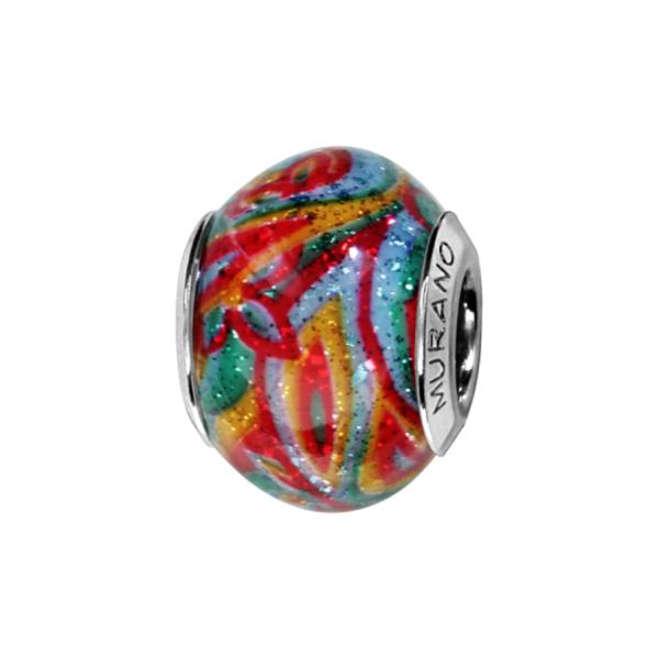 Charms Argent 925 Perle Murano Multicolore