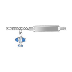 Gourmette Argent 925 Bébé Maille Figaro 3+1 Charms Avion