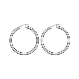 Boucles d'oreilles Argent 925 Créole Tube 4 mm Diam. 40 mm