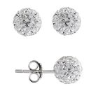 Boucles d'oreilles Argent 925 et Boules Zirconium Blanc 8 mm