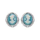 Boucles d'oreilles Argent 925 Camé Bleu