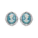 Boucles d'oreilles Argent 925 Camé Bleu