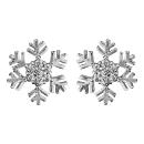 Boucles d'oreilles Argent 925 et Zirconium Sertis Flocon de Neige