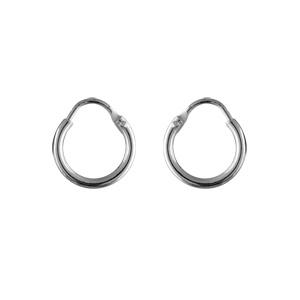 Boucles d'oreilles Argent 925 Créole Tube 2 mm Diam. 13 mm