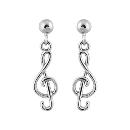 Boucles d'oreilles Argent 925 Clef de Sol