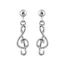 Boucles d'oreilles Argent 925 Clef de Sol