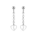 Boucles d'oreilles Argent 925 Chainette Jaseron Coeur