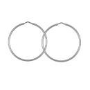 Boucles d'oreilles Argent 925 Rhodié Créole Tube 2 mm Diam. 45 mm