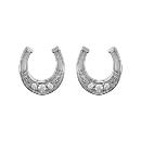 Boucles d'Oreilles Argent 925 Fer à Cheval avec Zirconium Sertis 