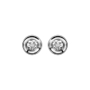 Boucles d'oreilles Argent 925 Petit Rond avec Zirconium Serti