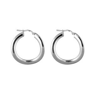 Boucles d'oreilles Argent 925 Créole Ondulée Fil Plat Diam. 20 mm