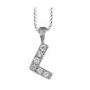 Collier + Pendentif Argent 925 et Zirconium Lettre L