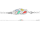 Bracelet Argent 925 Plume Vitrail Translucide 