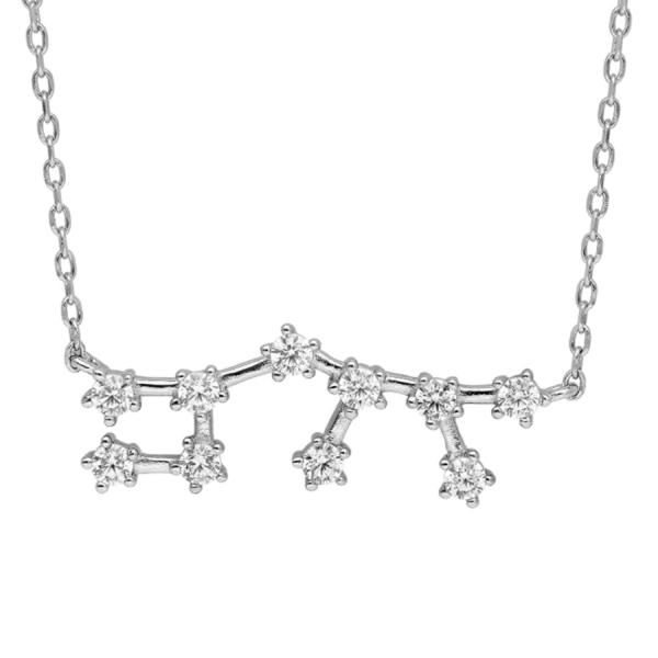 Collier Argent 925 Constellation Zodiaque Taureau Zirconium Sertis